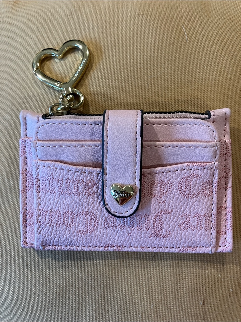 Juicy Couture Pink Heart Keyring Card Holder